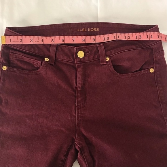 Michael Kors Burgundy Skinny Jeans Pants. Size 2 - Picture 6 of 11